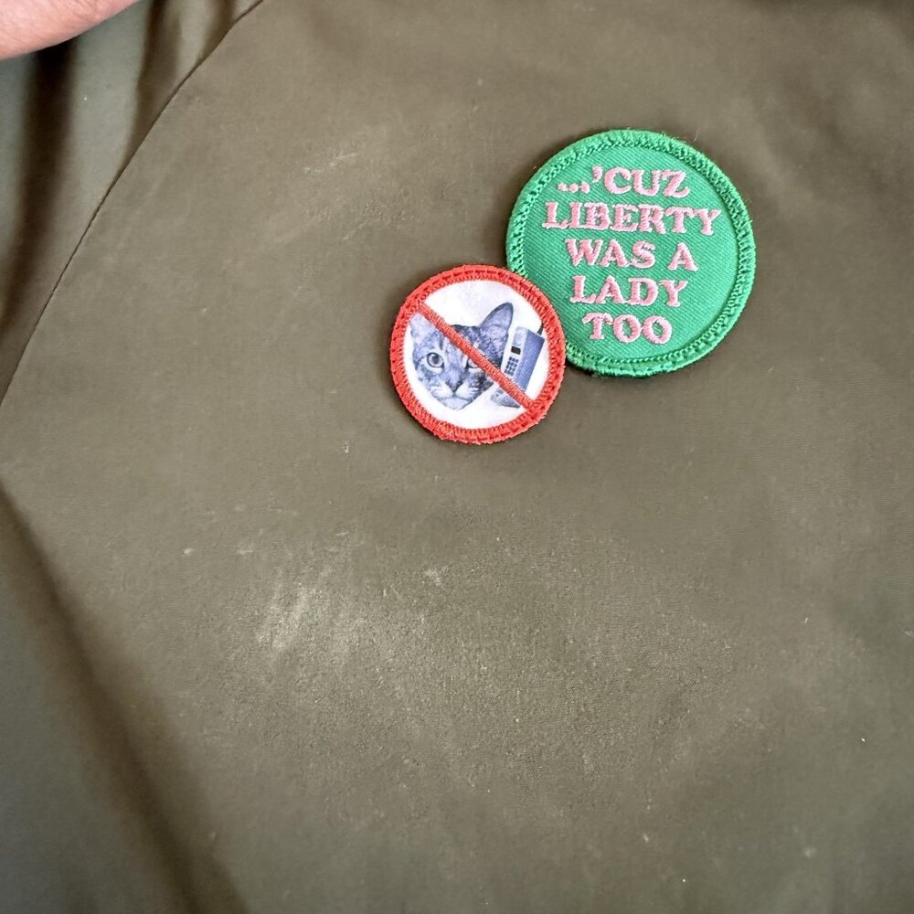 Wildfang Jacket Green Bomber Patch Embroider Quee… - image 6